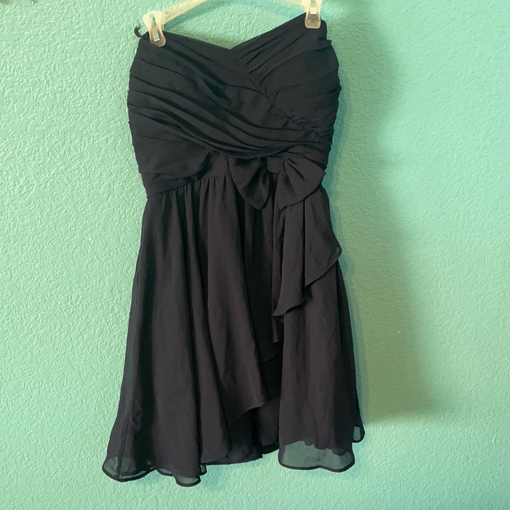 Navy Strapless Cocktail Dress